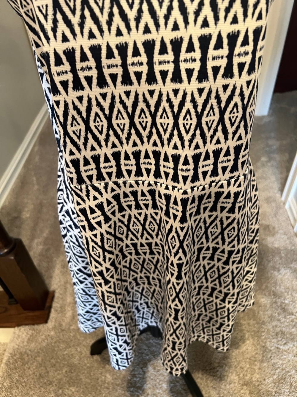 Divided Black & White Geometric Scoop-Neck Mini Dress - Picture 3 of 8